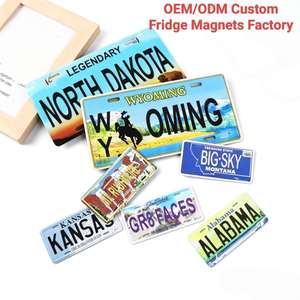 Imán Personalizado para Refrigerador con Placa de Matrícula de los Estados Unidos, Kansas, Alabama, Wyoming, Imán Metálico para Refrigerador, Recuerdo para Turistas - Product Image 1