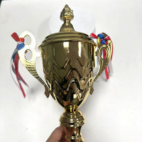 Trophée Métallique Personnalisé pour Récompenses Sportives, Multi-Tailles, avec Logo Doré, Coupe d'École, Vente en Gros
