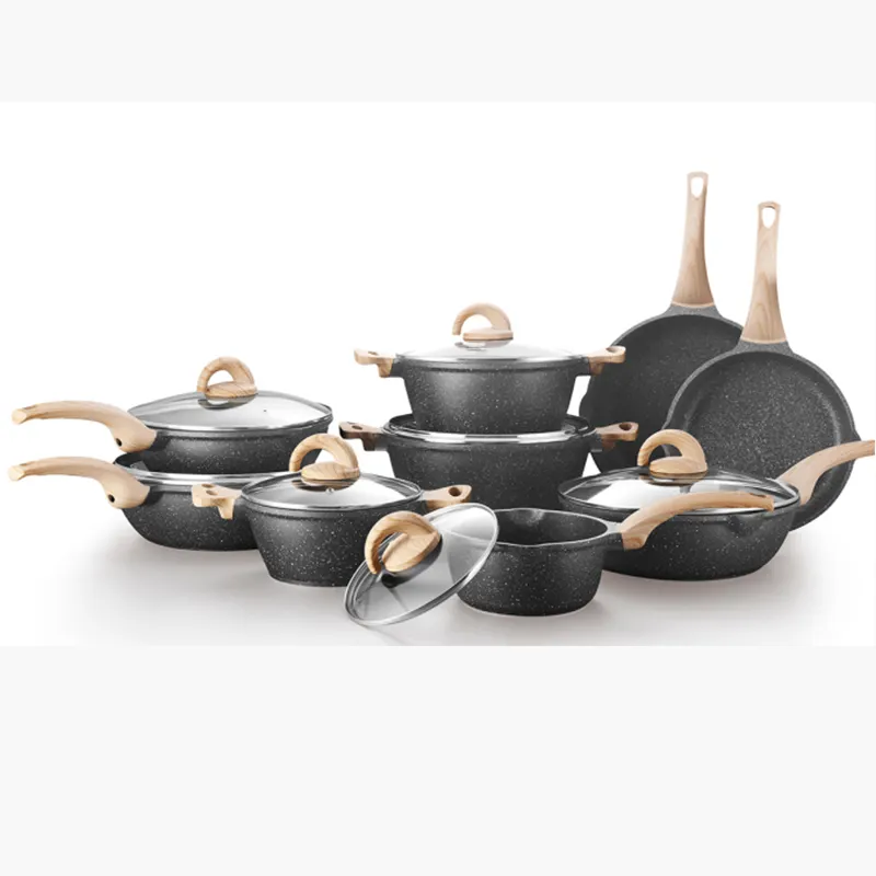 Groothandel Non Stick Multi Functionele Kookgerei Sets Wok Pan Pot Koken Potten Set Voor Keuken