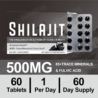 Vitahealthy OEM/ODM Prix de Gros Comprimés de Shilajit 500MG Extrait de Shilajit Brut pour Adultes Santé du Système Immunitaire et du Métabolisme