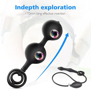 لينة كبيرة سوداء مضخة حتى الهواء مليئة دسار نفخ المؤخرة المكونات الشرج موسعة الشرج مدلك توسيع المكونات الشرج - Product Image 6