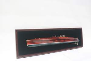 Modèle de bateau à moteur classique en bois artisanal GIA NHIEN Premium dans un coffret de présentation, décoration murale de luxe pour la maison ou le bureau - Product Image 2