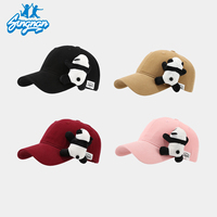 Sombreros personalizados Sombrero de béisbol americano Diseño personalizado con lindo 3D Push Panda Gorras de béisbol de mujer al por mayor