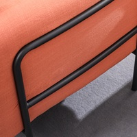 Canapé italien 2 places en velours orange avec pieds en métal, mobilier de salon en tissu orange, style européen, direct usine