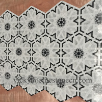 Carreaux décoratifs pour murs et sols de 300 mm x 300 mm - Motifs de mosaïque marocains pour balcon, patio et bord de piscine