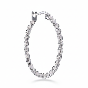 ELDARA Boucles d'oreilles créoles géométriques en acier inoxydable de 30 mm pour femmes, design classique et tendance, hypoallergéniques - Product Image 2