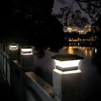 Lampe solaire à capuchon pour poteau, IP65, LED bicolore, pour poteau de clôture, extérieur, jardin, villa, colonne, compatible OEM
