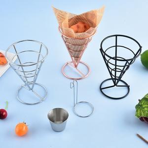 Panier conique en fer forgé transfrontalier, diamètre 10 cm, hauteur 15 cm, récipient alimentaire durable pour usage en restaurant - Product Image 3