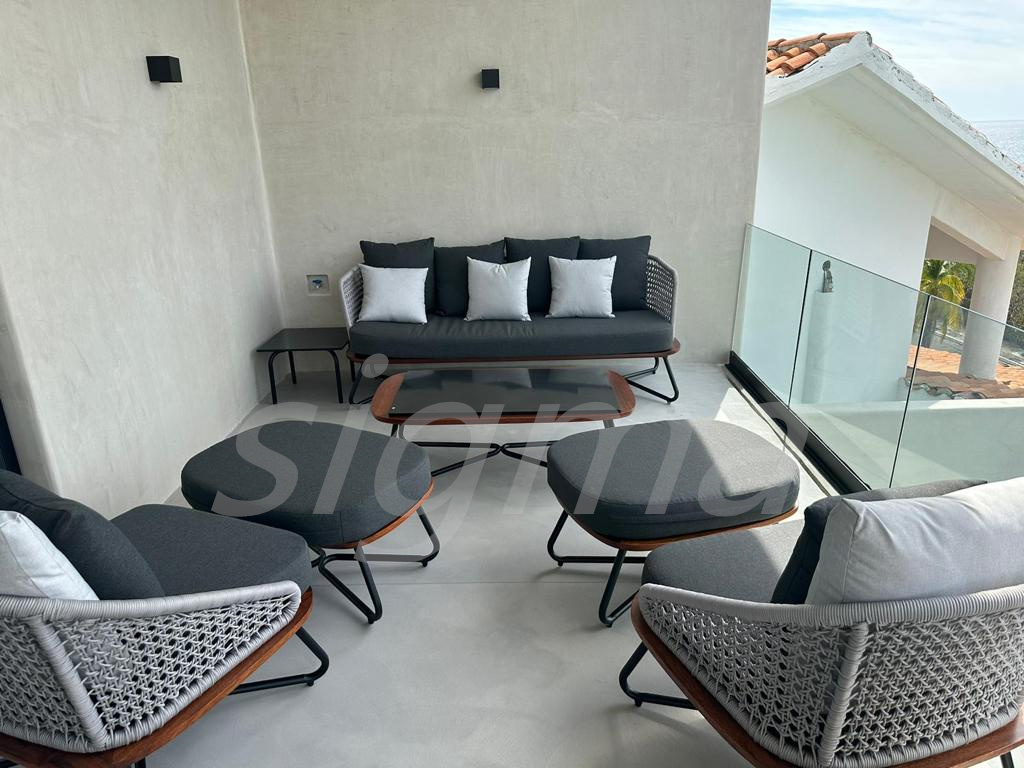 New Design Patio Outdoor Furniture sofa set Large Aluminum Rope Outdoor Garden Sofa