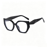 Lunettes anti-lumière bleue œil de chat géométriques tendance SM22013 - Monture légère en PC avec verres en résine transparente pour hommes et femmes