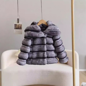 Girls Faux <strong>Fur</strong> Winter <strong>Coat</strong> Gradient Color Baby Soft Texture Padded Outerwear for Kids - Product Image 2