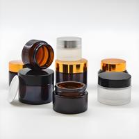 Pot en verre ambré de 5g/10g/15g/20g/50g avec couvercle en plastique, pot à crème en verre, fabricant professionnel d'emballages cosmétiques en stock