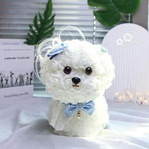 Offerta Speciale: Fiore Eterno Multicolore Romantico a Lunga Durata, Bichon Frise con Scatola, <span class=keywords><strong>Serie</strong></span> di Fiori Artificiali per Anniversario - Product Image 5