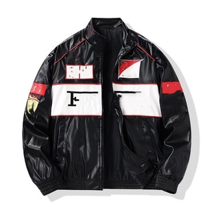 <span class=keywords><strong>Giacca</strong></span> da <span class=keywords><strong>Moto</strong></span> da <span class=keywords><strong>Uomo</strong></span> Autunno Inverno OEM <span class=keywords><strong>in</strong></span> <span class=keywords><strong>Pelle</strong></span> PU Ricamata Antivento con Colletto Alto - Product Image 2