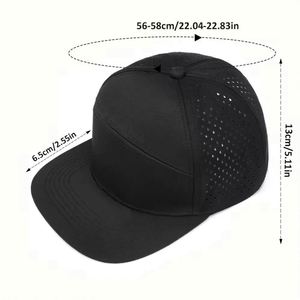 Casquette Snapback Unisexe à Visière Plate, Séchage Rapide, Imperméable, avec Trous Découpés au Laser, Logo Personnalisé, 6 Panneaux, 100% Polyester, Maille Respirante - Product Image 5