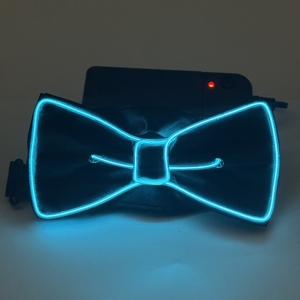 Nœud papillon LED lumineux réglable en tissu, durable, avec lumières clignotantes, fonctionnant avec 2 piles AA, accessoire pour fêtes et concerts - Product Image 5