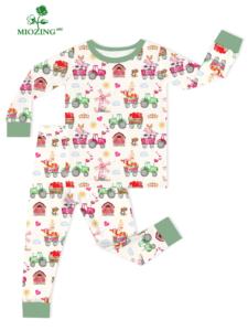 Pyjamas bébé en bambou respirant extensible dans les quatre sens Miozing, ensembles de pyjamas à manches longues, vêtements pour bébé directement de l'usine - Product Image 1