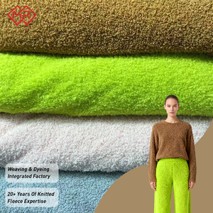 Giá bán buôn dệt kim sợi ngang thoải mái 225gsm 100% polyester đám mây Sherpa lông cừu vải quần áo chăn đồ chơi - Product Image 1