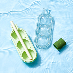 Molde de hielo DIY de verano 2 piezas para refrigerador 64 paletas de hielo de plástico, con tapa y contenedor de basura - Product Image 3