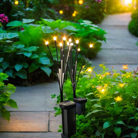 Lampes de jardin LED à énergie solaire étanches IP65, décoration de roses en plastique, piquets lumineux en forme de lucioles