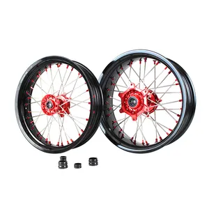 FEELING 17 Inch Motorcycle 17 X3.5"/17 X 4.25" Spoked Alloy Wheels Rims For CRF250R