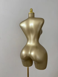Maniquíes BBL Individuales - Gráficos de Datos por Artículo/Tienda: Maniquíes Femeninos de Boutique con Curvas, Parte Superior del Cuerpo Dorada - Product Image 3