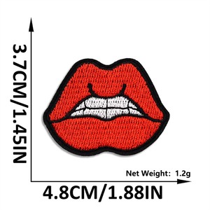 Лидер продаж, привлекательные стильные нашивки красного цвета на языке с изображением губ поцелуй, с вышивкой, для одежды, шляпы - Product Image 2