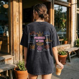 Camiseta Cristiana Extra Grande FOXA para Mujer, 100% Algodón, con Versículo Bíblico, Estilo Vintage, Transpirable - Product Image 4