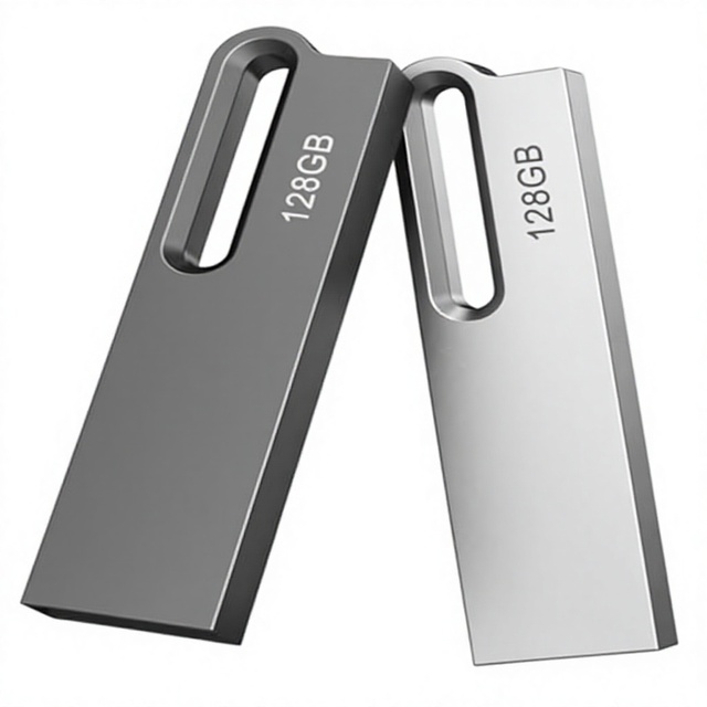 JOIOT New USB Flash Drive 128GB 3.0 Metal Waterproof 1-Year Warranty 2 Units Black Silver