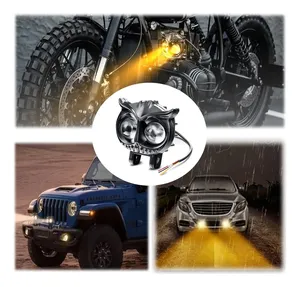 Đèn pha phụ trợ <span class=keywords><strong>mini</strong></span> hình cú mèo LED cho xe máy, đèn sương mù, đèn chiếu sáng LED cho xe máy - Product Image 3
