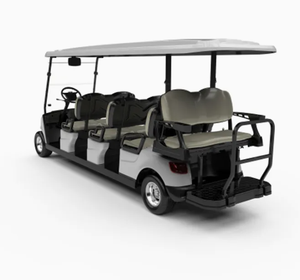 รถกอล์ฟไฟฟ้าแบบยกสูง 8 ที่นั่ง พรีเมียมจากจีน มอเตอร์ดีซี แบตเตอรี่ลิเธียม โครงเหล็ก ความเร็วสูงสุด 24 กม./ชม. ระยะทางวิ่ง 36 หลุม พร้อมกระจกบังลม - Product Image 2