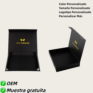 Boîte à cosmétiques magnétique noire de luxe - Emballage haut de gamme pour crèmes et sérums, avec doublure intérieure - Product Image 2