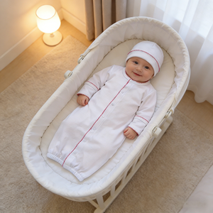 Conjunto <span class=keywords><strong>de</strong></span> regalo para recién nacido: Saco <span class=keywords><strong>de</strong></span> dormir <span class=keywords><strong>de</strong></span> algodón blanco <span class=keywords><strong>de</strong></span> manga larga con ribete <span class=keywords><strong>de</strong></span> picot y monograma en blanco para bordar, ideal como manta <span class=keywords><strong>de</strong></span> bebé. - Product Image 4