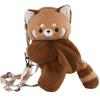 Sac à dos personnalisé en peluche Panda Rouge, Fabricant OEM ODM, en coton PP, Sac de jouets en peluche brodé