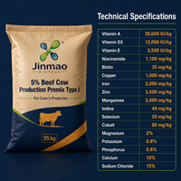 Additifs Alimentaires pour Animaux : Poudre de Minéraux et Oligo-éléments de Qualité Alimentaire pour Bovins (5% de Bœuf) – Additif pour l'Alimentation du Bétail en Ferme Laitière