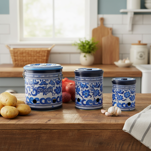 Rive Bleu คอลเลกชันโลหะ3ชิ้นหัวหอมมันฝรั่งกลมและกระเทียมชุด - Product Image 3