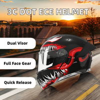 Casque de moto intégral rabattable ABS, double visière à dégagement rapide, certifié 3C DOT ECE, casque modulaire toutes saisons