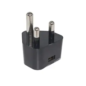 PSU CE CB standard mobile phone car South Africa Indian plug 3 round pins 5v 2A USB wall charger adapter