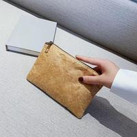 TYVEK Tas Tangan Dompet Wanita, Dompet Tangan Warna Polos Sederhana, Tas Koin Earphone