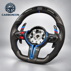 Volant sport en cuir et fibre de carbone forgée pour F10 F30 F20 F31 F32 F36 X5 M3 M5 M6 M4 E71 E90 F07 - Product Image 2