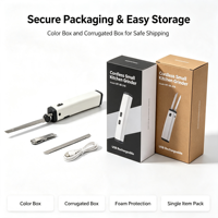 Couteau à découper électrique sans fil rechargeable certifié ETL GS, logo personnalisé, coupe-aliments rechargeable pour la découpe de pain et de viande à domicile