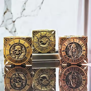 Casino Style 7 en 1 Cuivre Cool Métal Roulette RPG Jeu Accessoires D6 DND Dés pour Donjons et <span class=keywords><strong>Dragons</strong></span> - Product Image 1