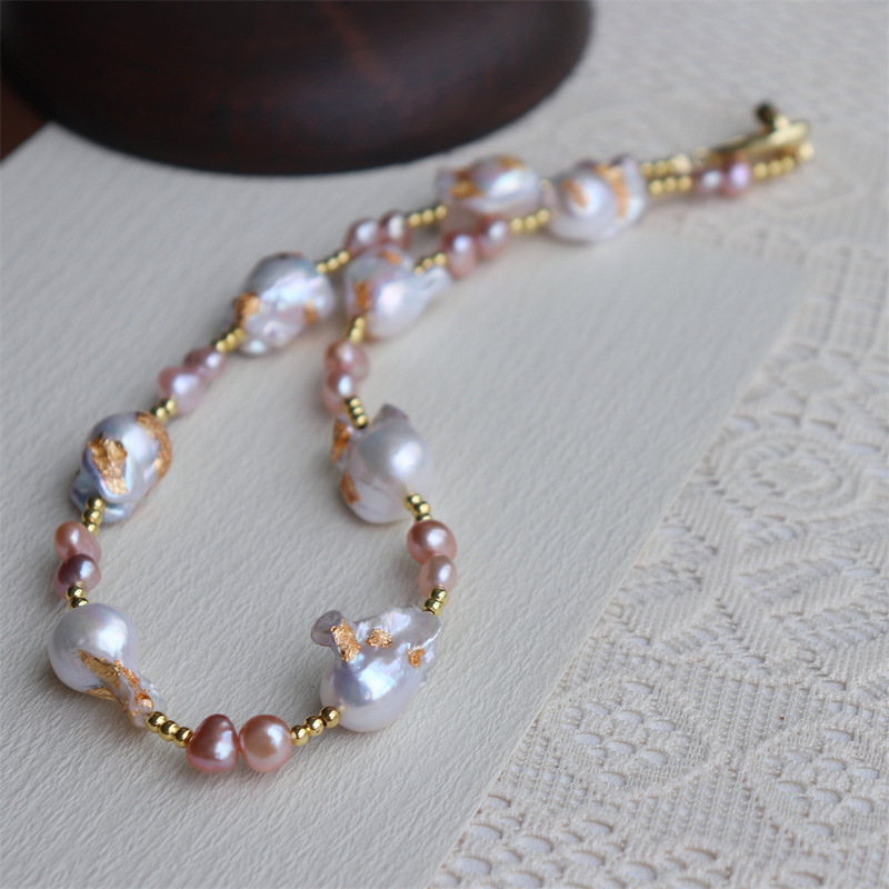 Baroque Pearl Amethyst Beaded Long Necklace