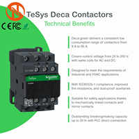 Kontaktor Motor Schneider LC1D25M7 TeSys Deca 25A 3 Kutub 220V AC Coil AC-3 11kW Baru Original