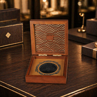 Boîte à monnaie en bois artisanale de luxe avec gravure laser, logo personnalisé, rangement pour cadeaux commémoratifs haut de gamme
