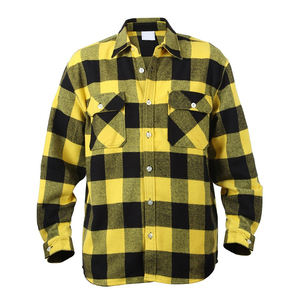 Colletto alla coreana autunno manica intera colore personalizzato <span class=keywords><strong>oversize</strong></span> in cotone pesante flanella Plaid <span class=keywords><strong>camicia</strong></span> da uomo <span class=keywords><strong>giacca</strong></span> Casual da uomo camicie di flanella - Product Image 2