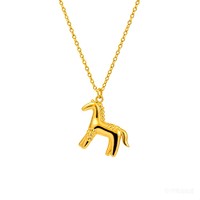 Collier Cheval du Zodiaque Chinois 2026 en Acier Inoxydable Plaqué Or 18 carats, Pendentif Cheval Porte-Bonheur pour Femme