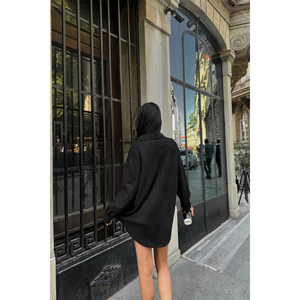 Blusa de Gamuza Negra para Mujer, Elegante y Estilosa Camisa de Gamuza - Product Image 2