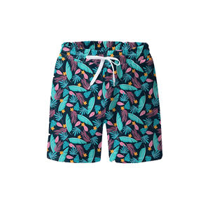 Short de bain imprimé fleuri pour hommes de haute qualité personnalisé orienté vers l'exportation 100% polyester mi Stretch Streetwear pantalon tricoté - Product Image 4