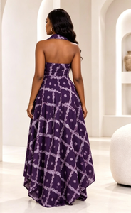 Nuevo Vestido Maxi Vintage 2026 para Mujer, <span class=keywords><strong>Estilo</strong></span> <span class=keywords><strong>Africano</strong></span>, Sin Mangas, con Solapa y Dobladillo Irregular, Estampado Tie-Dye - Product Image 5